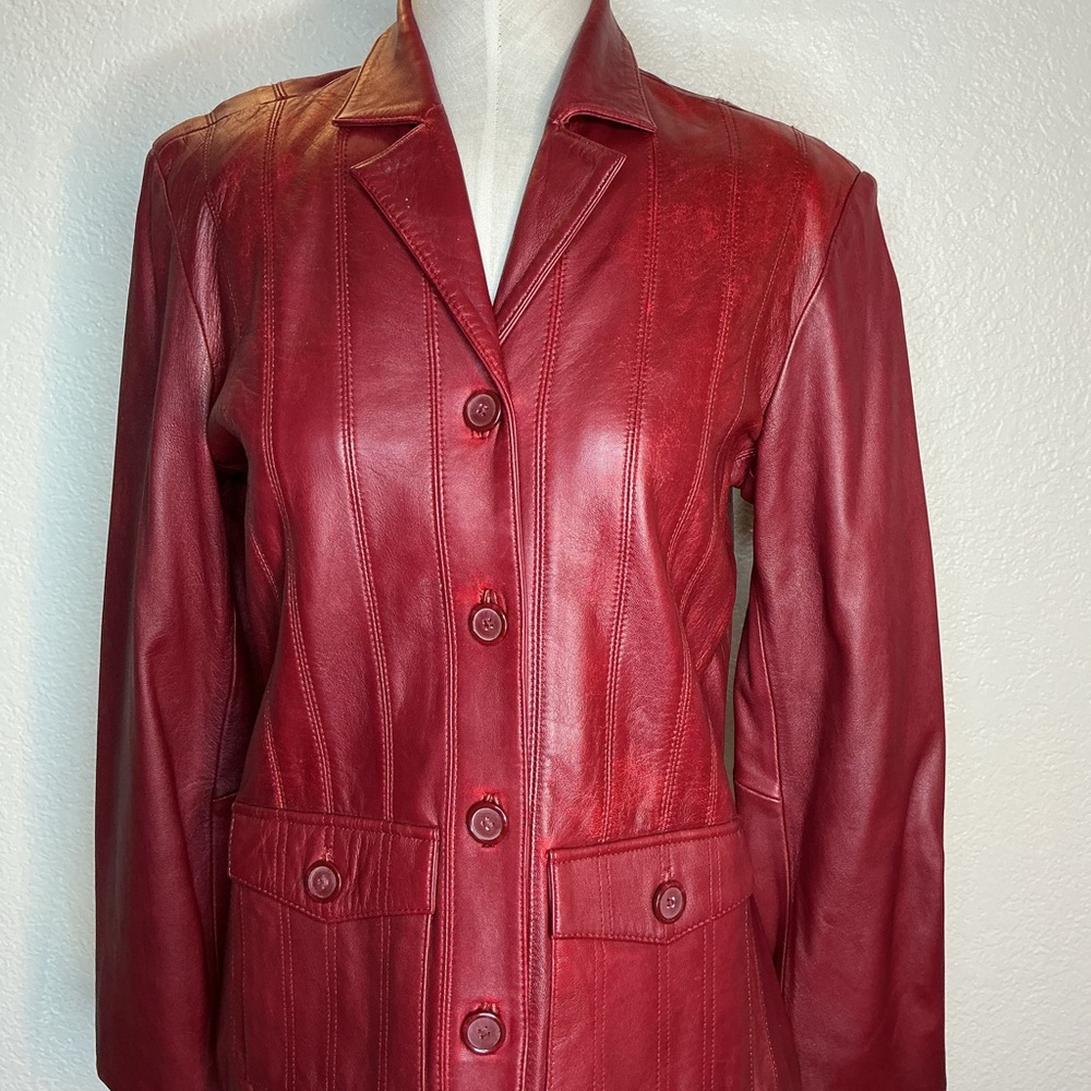 Vintage: Women's Red Leather Jacket but in excellent condition.